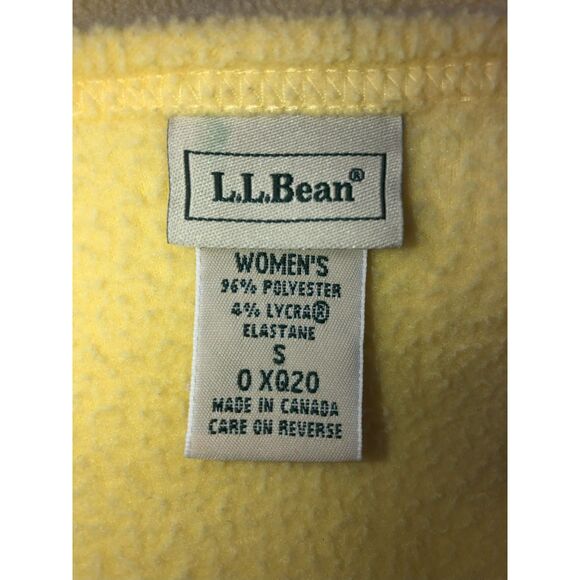 L.L. Bean Fleece Vest Small Yellow Zip Up Classic Outdoor Hiking Collarless - Picture 5 of 5